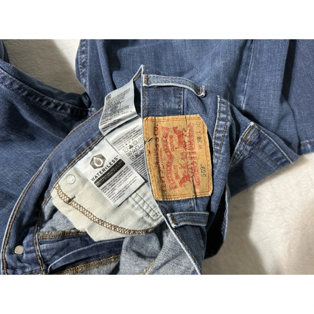 Levis 569 Jeans Mens 39x28 Blue Loose Straight Mid Rise Medium Wash‎